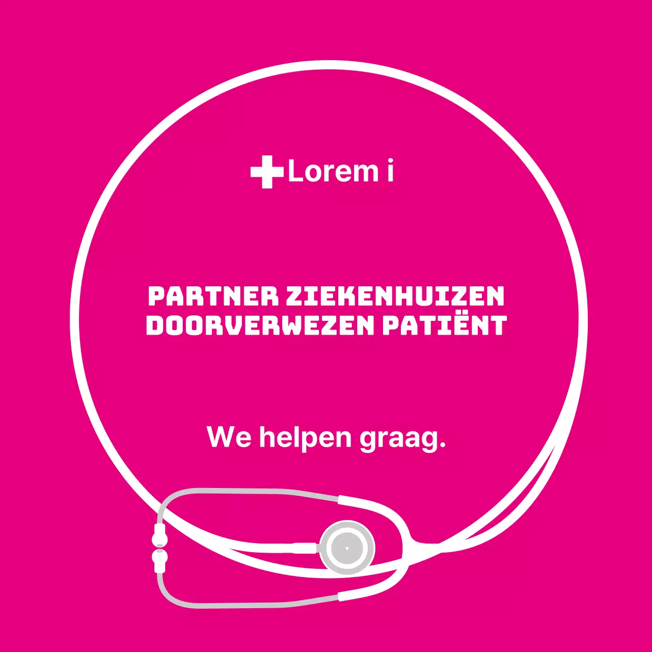 Roze eenvoudige illustratie algemeen ziekenhuislabel