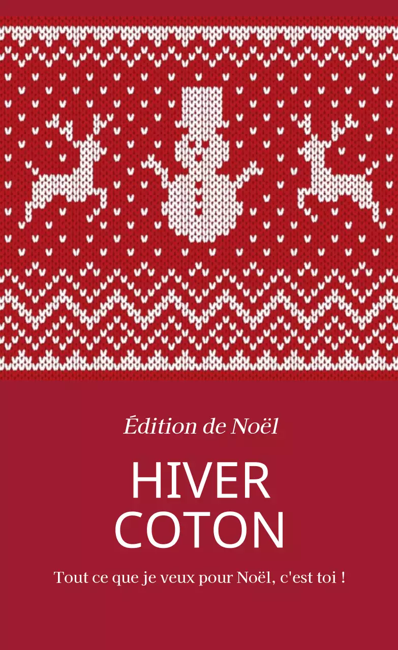 Étiquettes de Noël à motif tricoté rouge, blanc et mignon