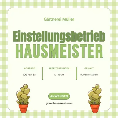 Limonengrün Frische und niedliche helle Garten Personal Rekrutierung Flyer V1