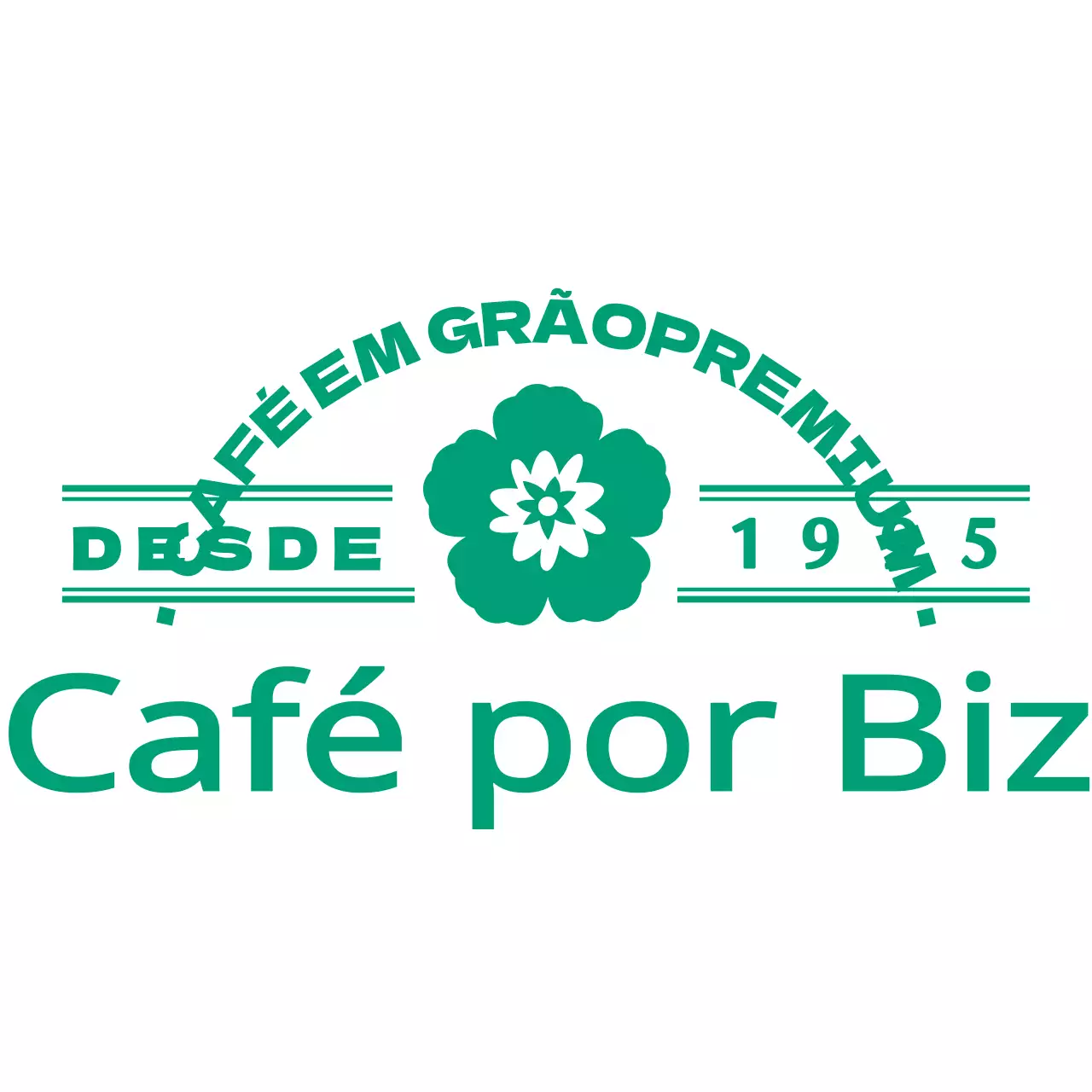 Café com estilo de logótipo simples e elegante em verde