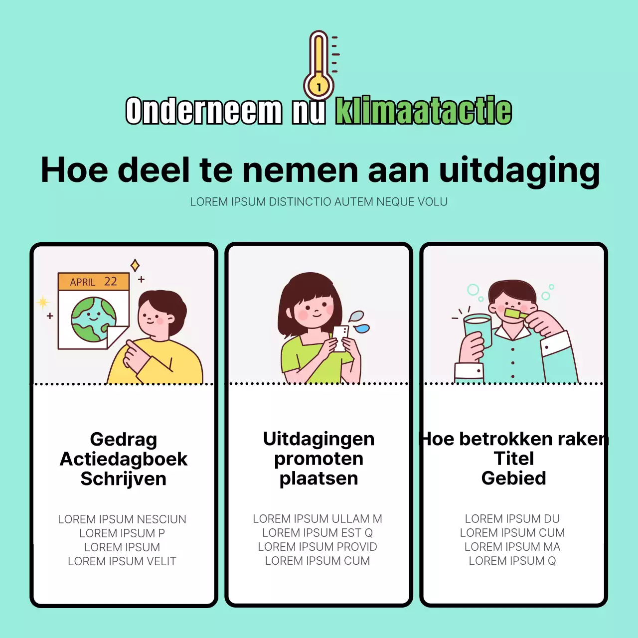 Promoot een eenvoudige magenta en gele klimaatactie-uitdaging