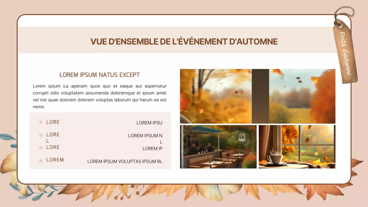 Votre guide des événements automnaux orange et naturels