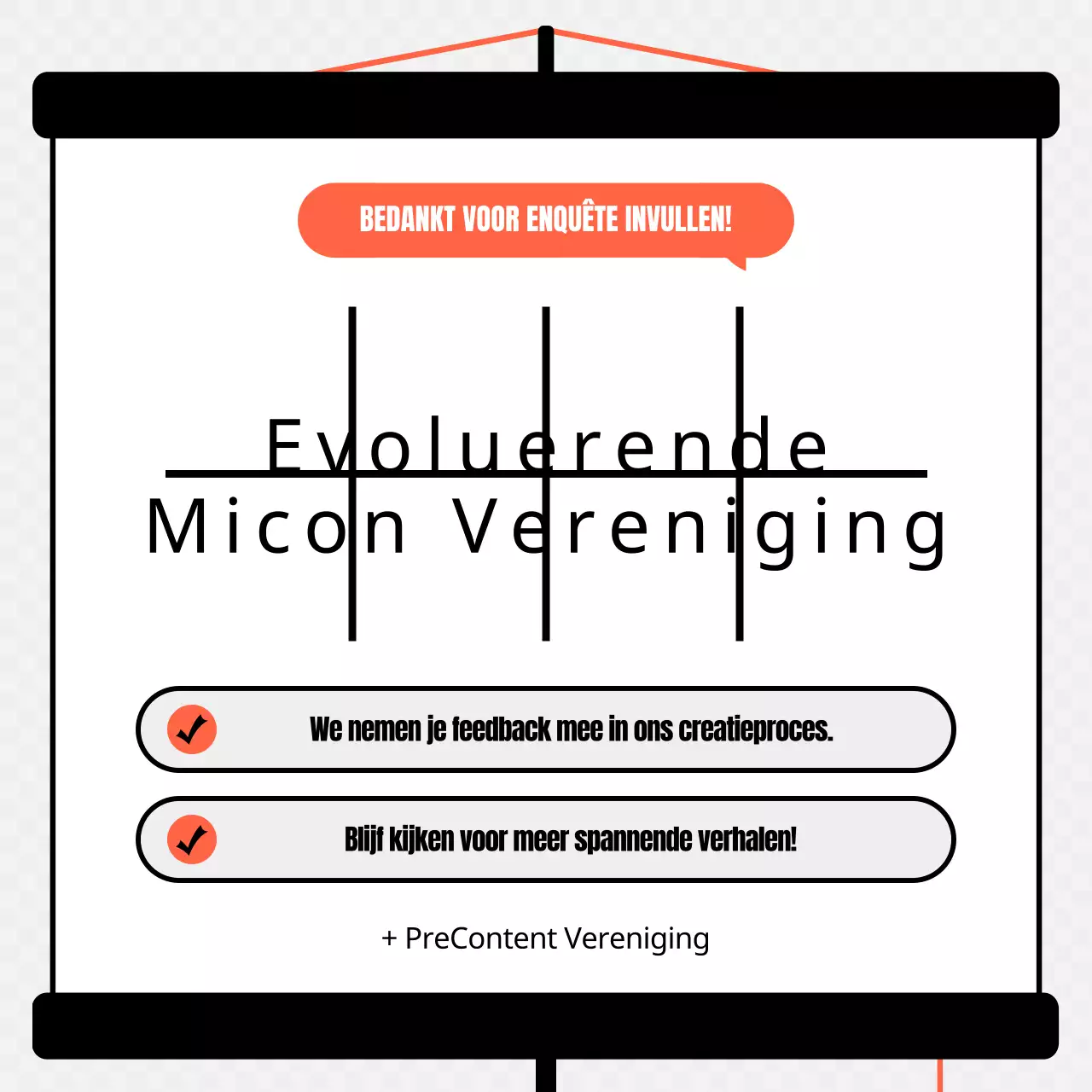 Oranje en zwart scherm concept enquêteresultaten