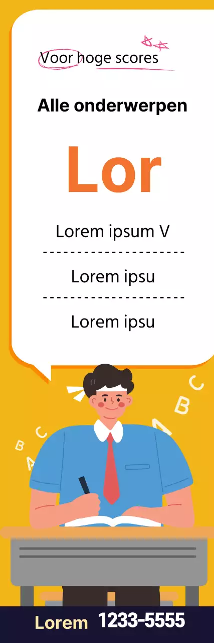 Gele illustratie leuke school lezing advertentie