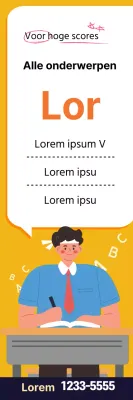 Gele illustratie leuke school lezing advertentie