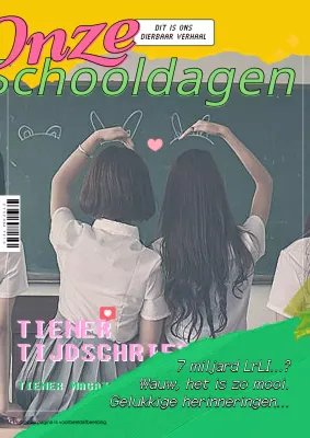 Vintage Retro Concept Geel Groen Schooljongen Kunstwerk