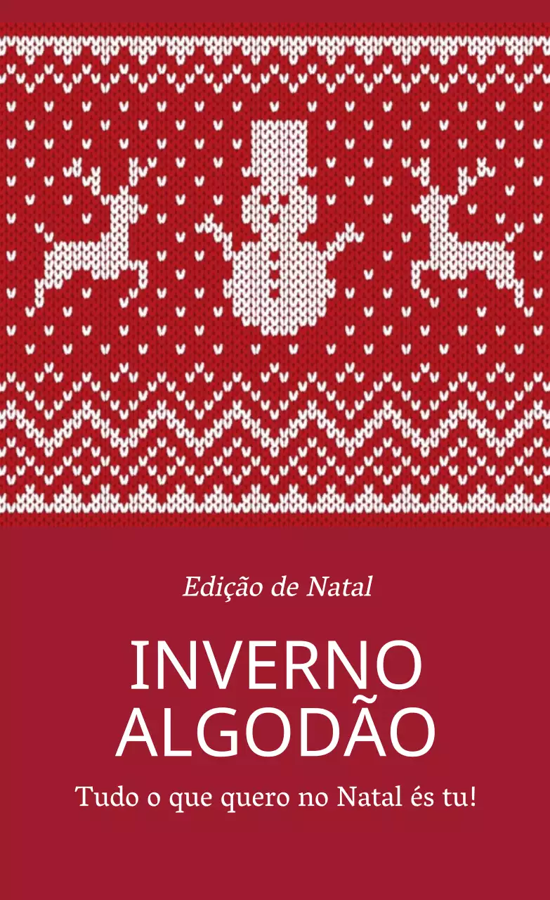 Etiquetas para prendas de Natal com padrão de malha branca e vermelha