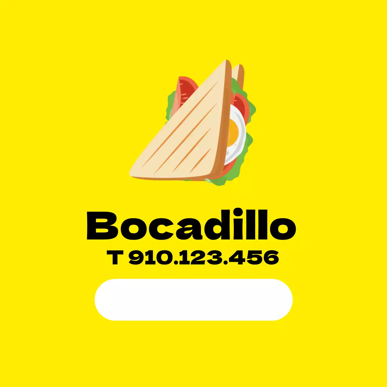 Etiqueta amarilla ilustrada para bocadillos
