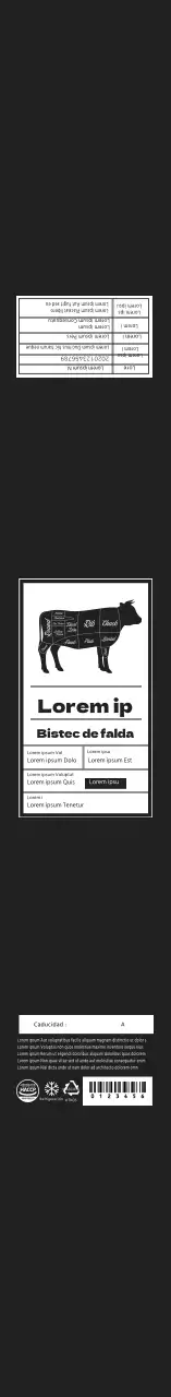 Solomillo de ternera negro ilustrado Etiqueta