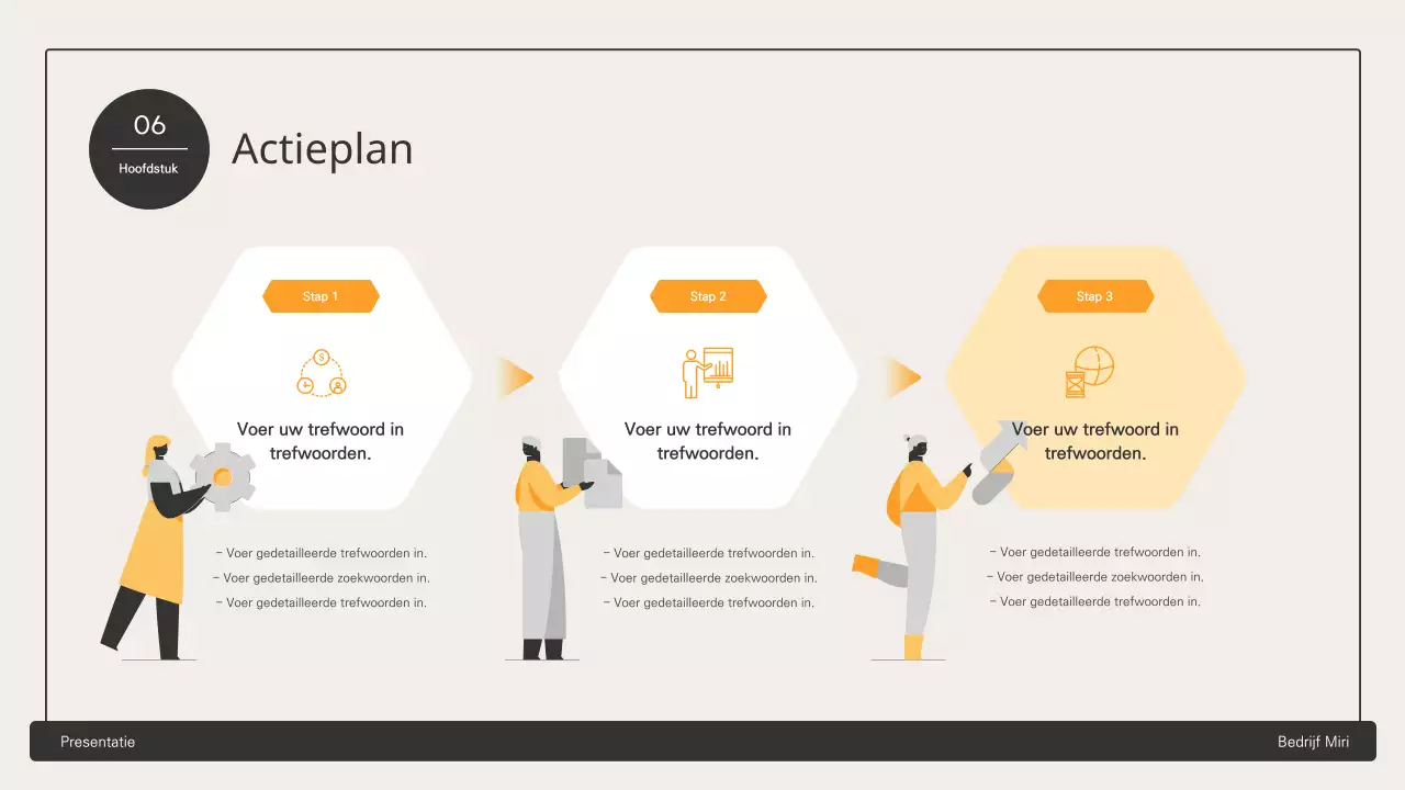 Zakelijk voorstel met gele zeshoekige elementen