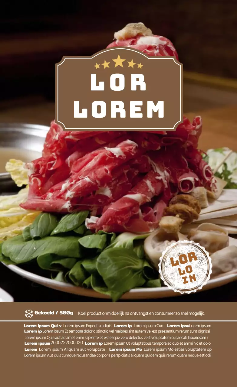 bruin fotohighlight voedsel bulgogi hotpot label