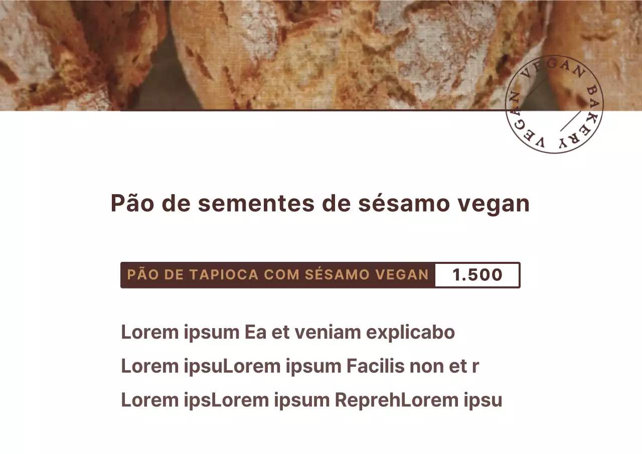 Castanho, estilo de apresentação de texto simples Informações sobre o pão