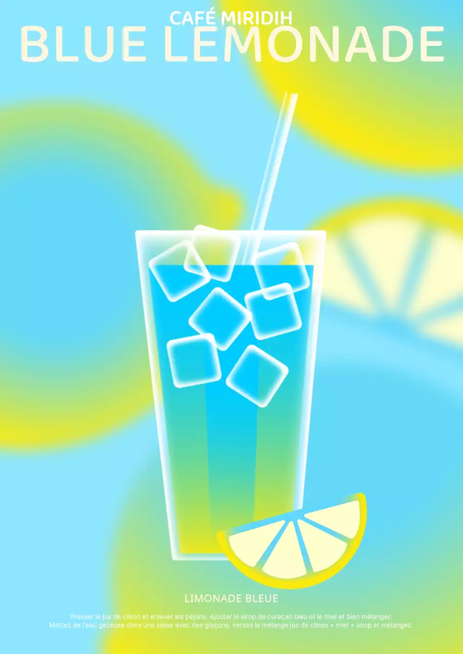 Jaune Bleu ciel Dégradé Bleu moderne Limonade