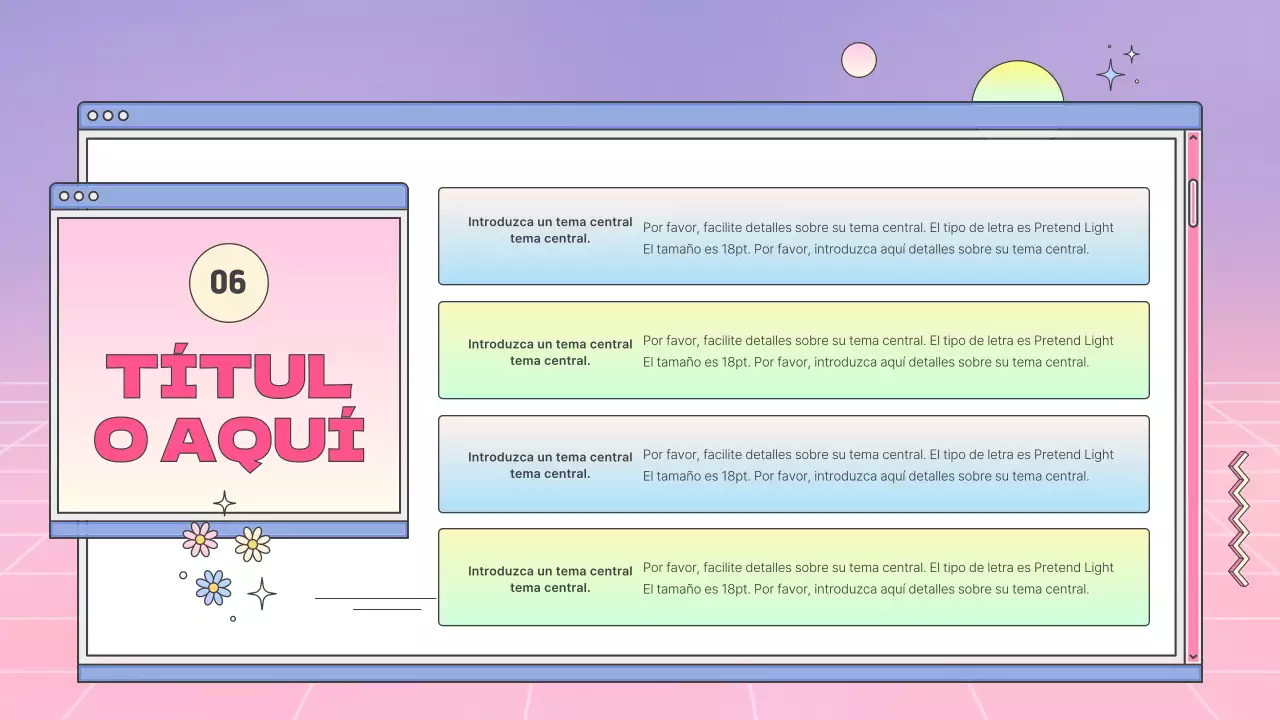 Un perfil de empresa kitsch con degradados rosas