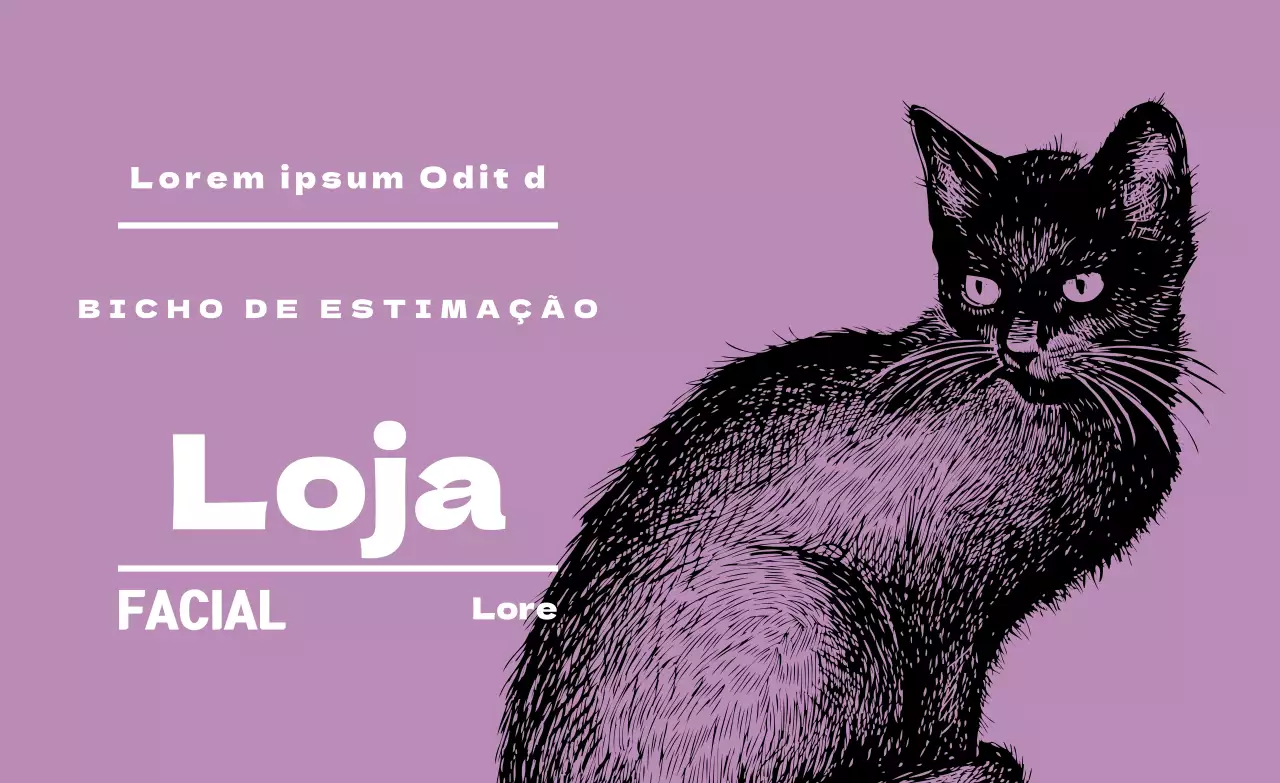Rótulos de loja de animais ilustrados roxos