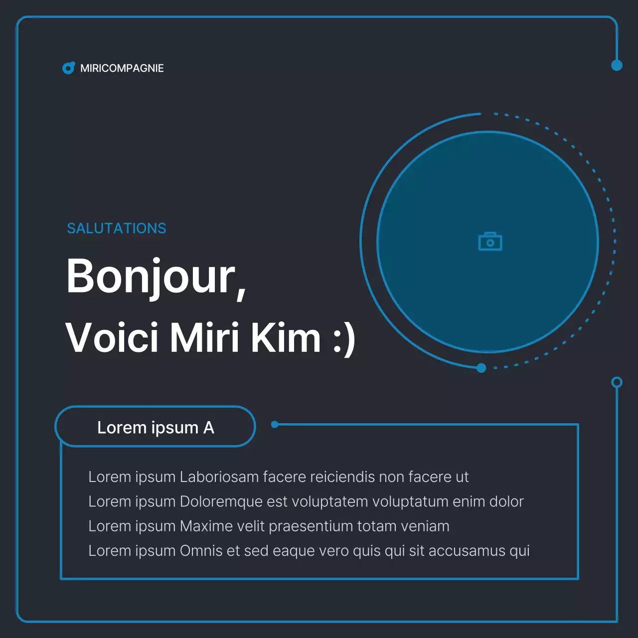 Formes géométriques simples en noir et bleu pour les entreprises