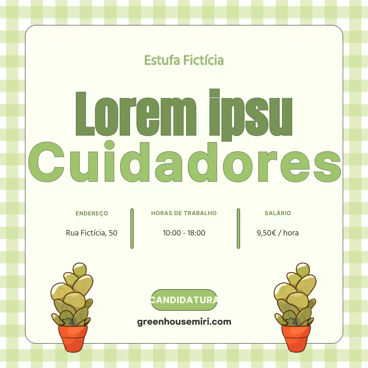 Verde lima Folheto de recrutamento de pessoal de jardim fresco e bonito e brilhante V1