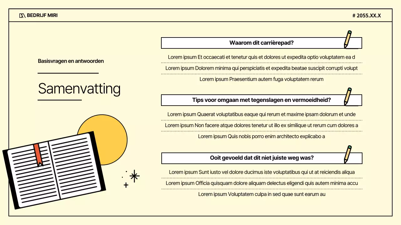 Een kitscherig zakelijk interview in paars en geel