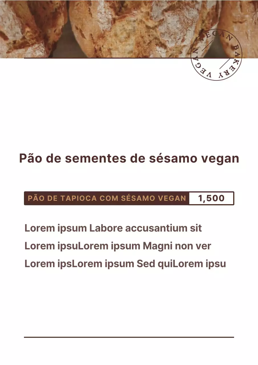 Castanho, estilo de apresentação de texto simples Informações sobre o pão