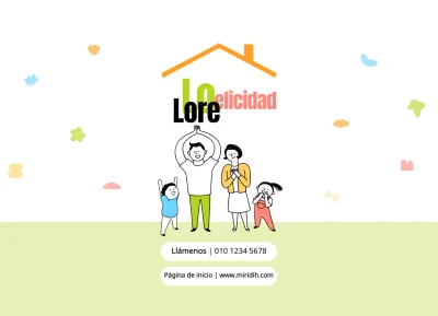 Ilustraciones familiares en colores pastel Centro de Bienestar