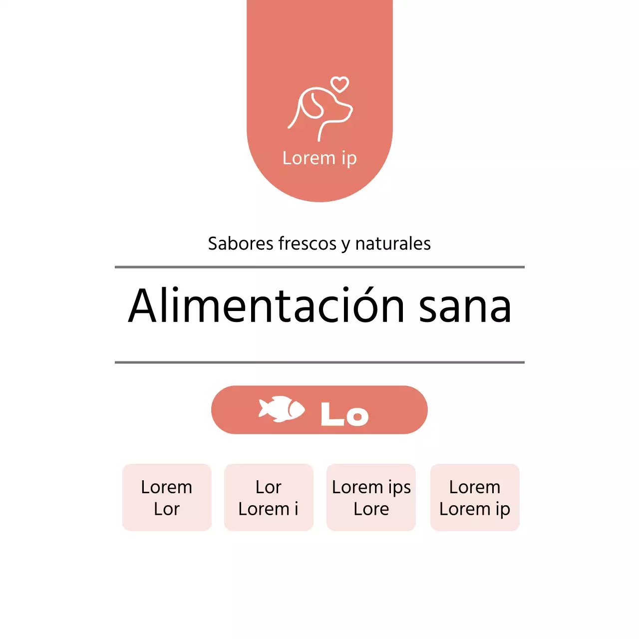 Etiqueta roja con el símbolo de los alimentos para animales de compañía