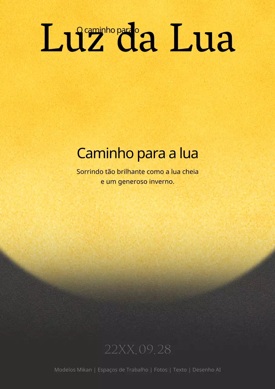 Convite luxuoso de lua cheia Chuseok em amarelo e preto