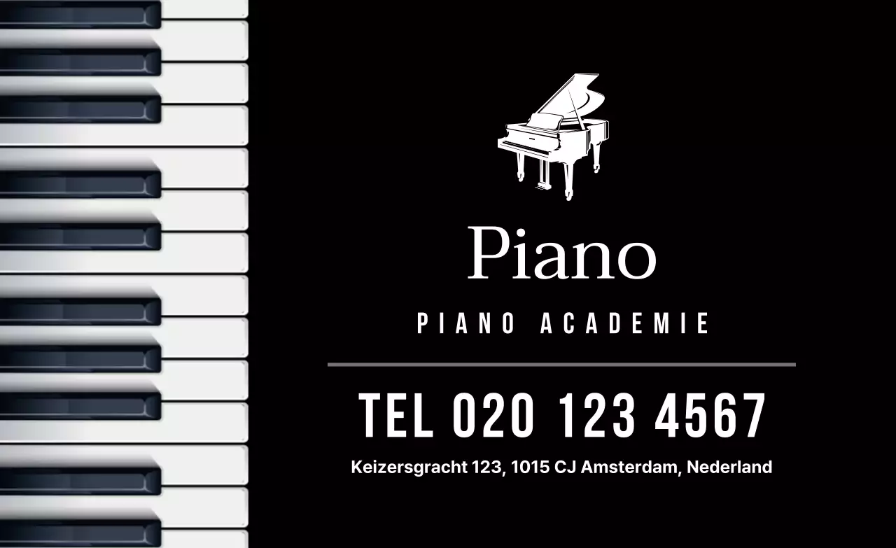 Promoot je piano school met zwart-wit keyboard