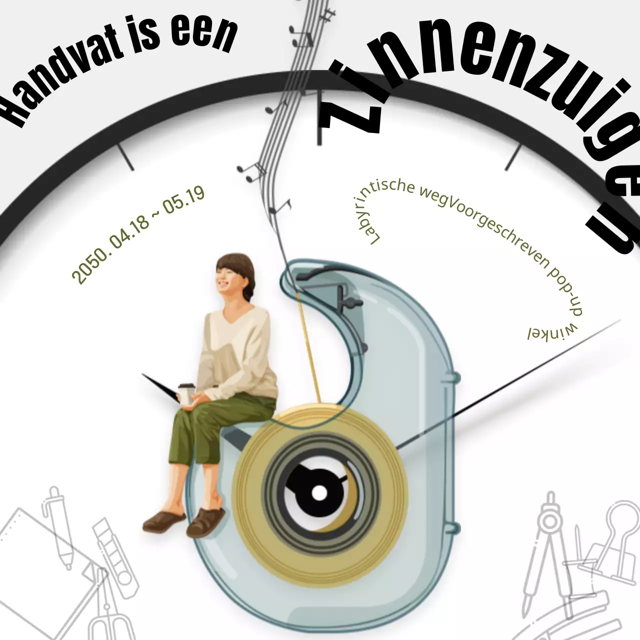 Promoot je pop-upwinkel met eenvoudige tekst in zwart