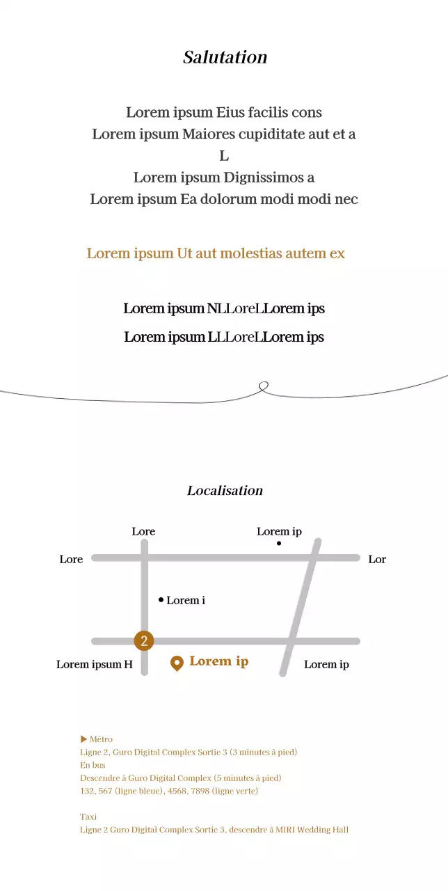 Invitations de mariage simples en blanc et or