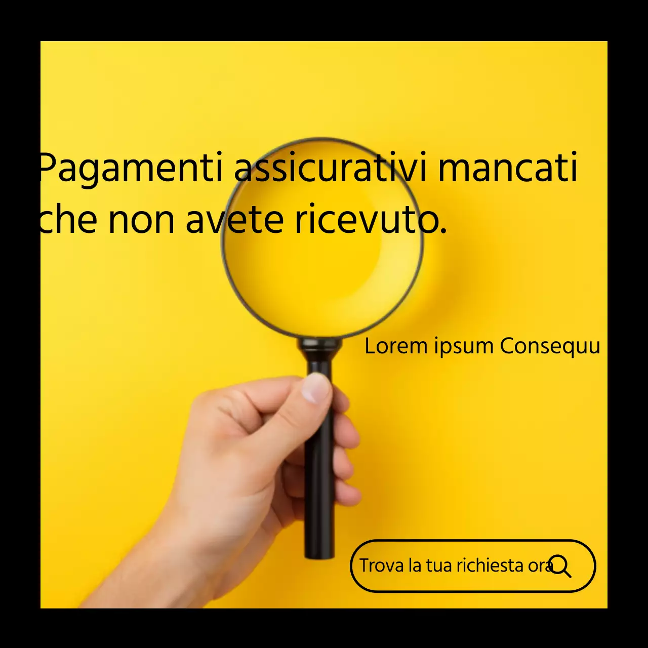 Promuovere un semplice servizio online di reclami in giallo e nero