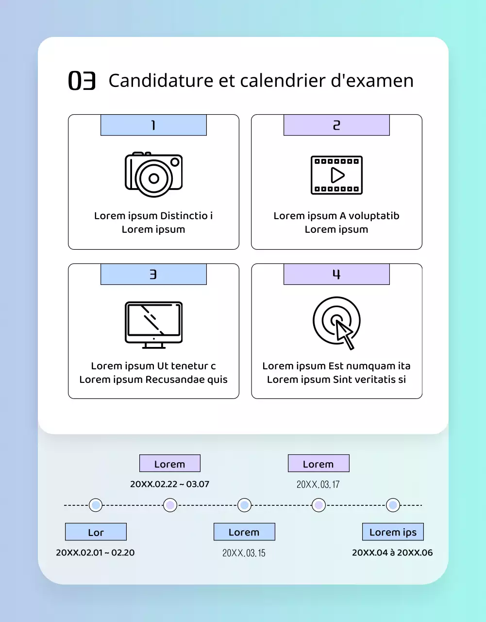 Instructions pour le concours de courts métrages en mauve et bleu clair