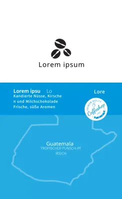 Blaue Illustration sauber Kaffee Café Bohne Etikett