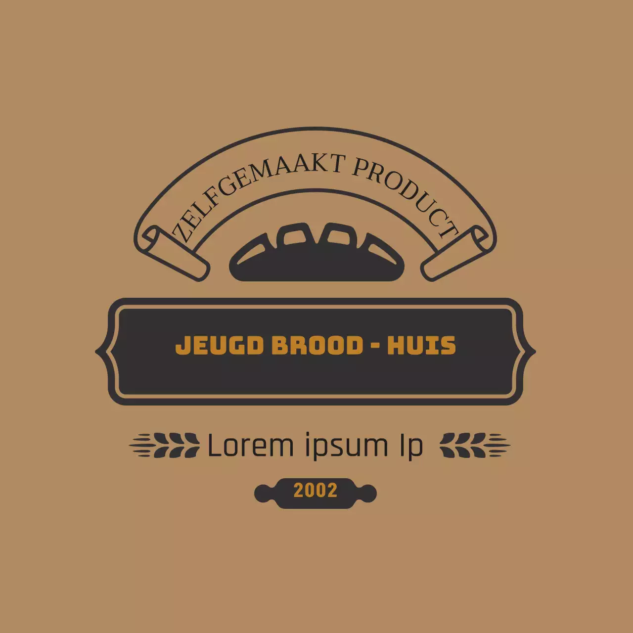 Bruin vintage bakkerij etiket