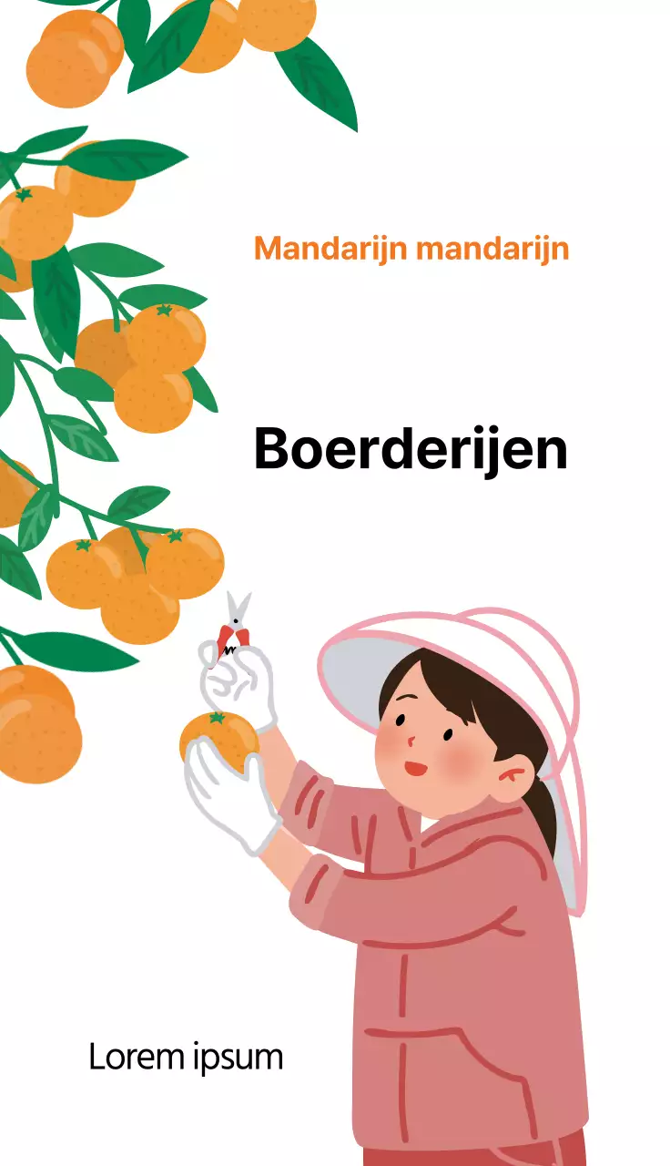 Oranje illustratie schattige producten boerderij
