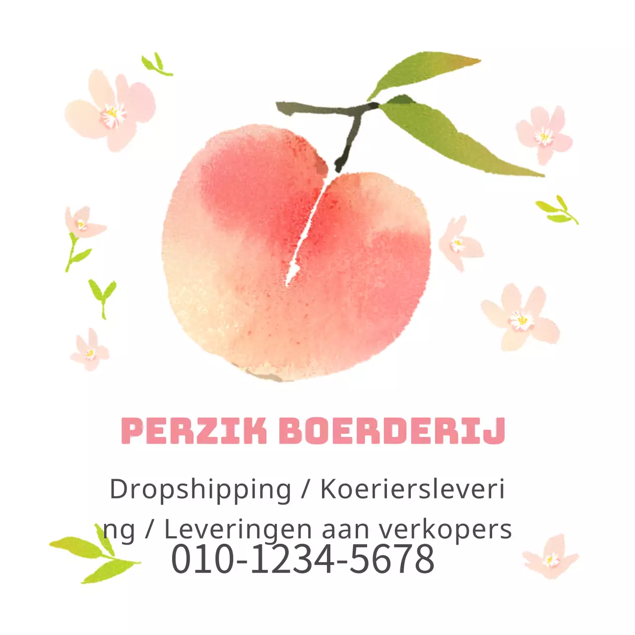 Roze illustratie aquarel boerderij