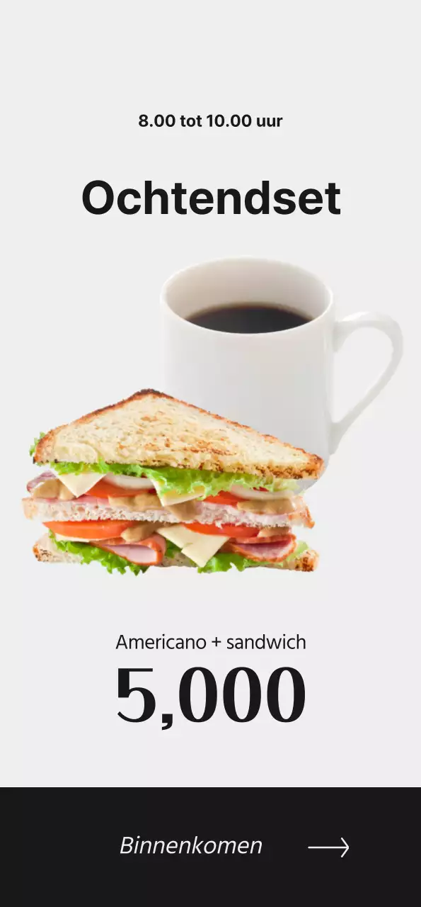 Promoot je café met koffieafbeeldingen en een zwart lettertype voor een strakke uitstraling