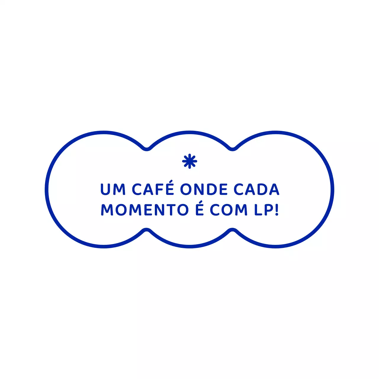 Formas de nuvens simples e limpas em azul-marinho combinadas com texto emotivo para um café com estilo