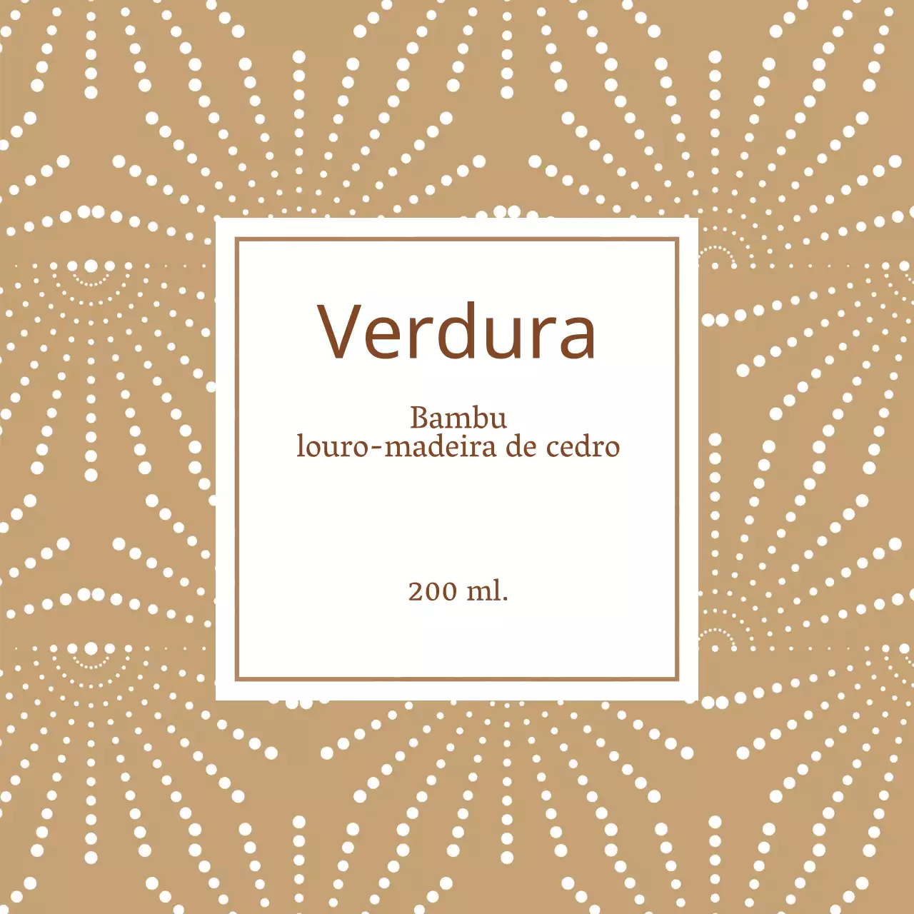 Etiqueta difusora com padrão decorativo bege