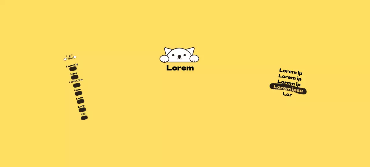 Gelbe Katze Illustration Pet Cafe