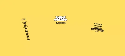 Gelbe Katze Illustration Pet Cafe