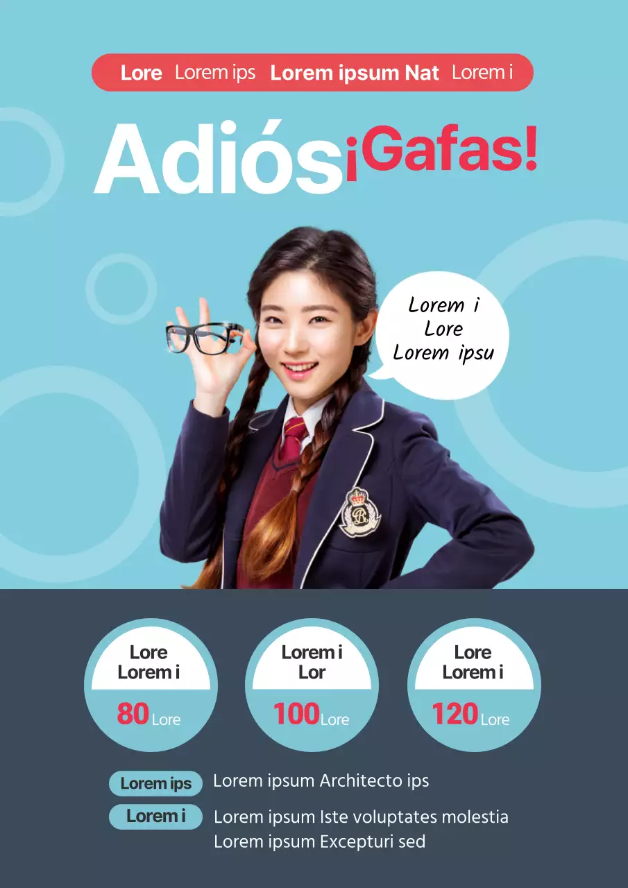 Rojo Azul Círculo Patrón SAT Evento Promoción Oftalmología