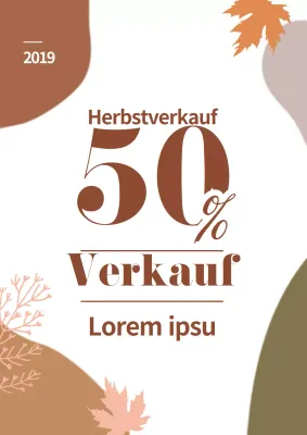 Werben Sie für einen Herbstverkauf mit braunen Formen und Herbstblättern
