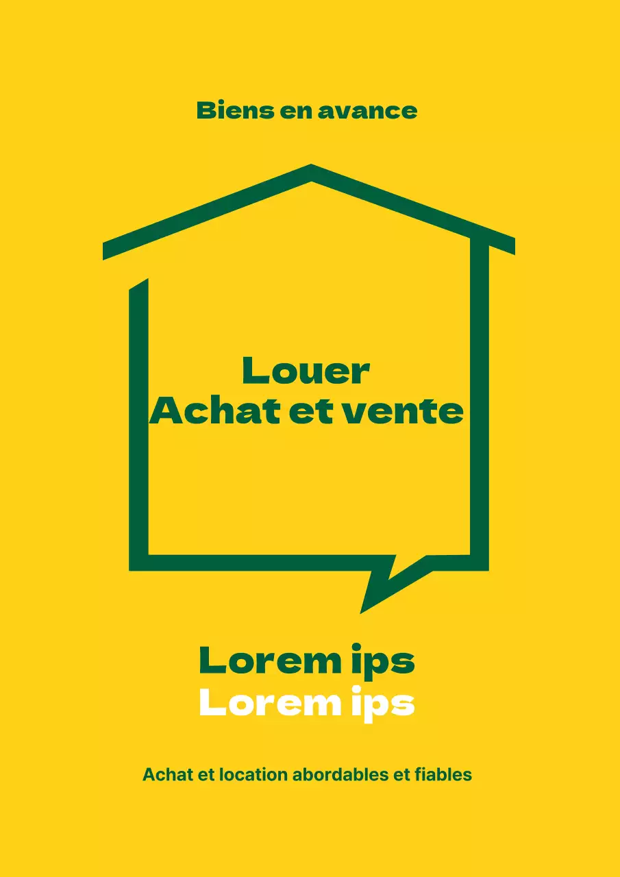 Article promotionnel simple avec illustration et texte d'une maison jaune et verte