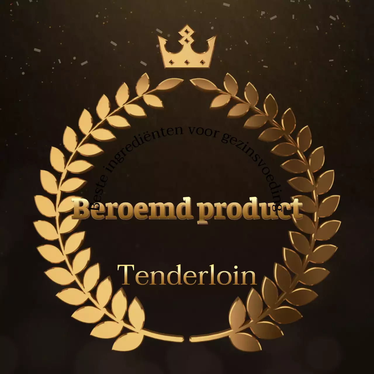 Een luxe concept voedselcertificaat met een gouden laurierrand