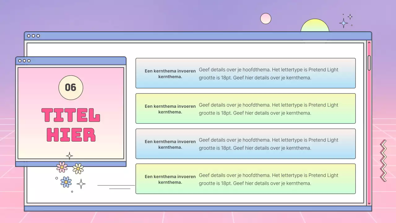 Een kitscherig bedrijfsprofiel met roze kleurverlopen