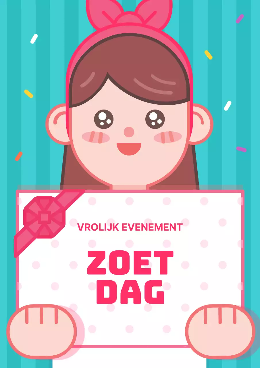 Schattige Valentijnsdag flyer in roze en lichtblauw