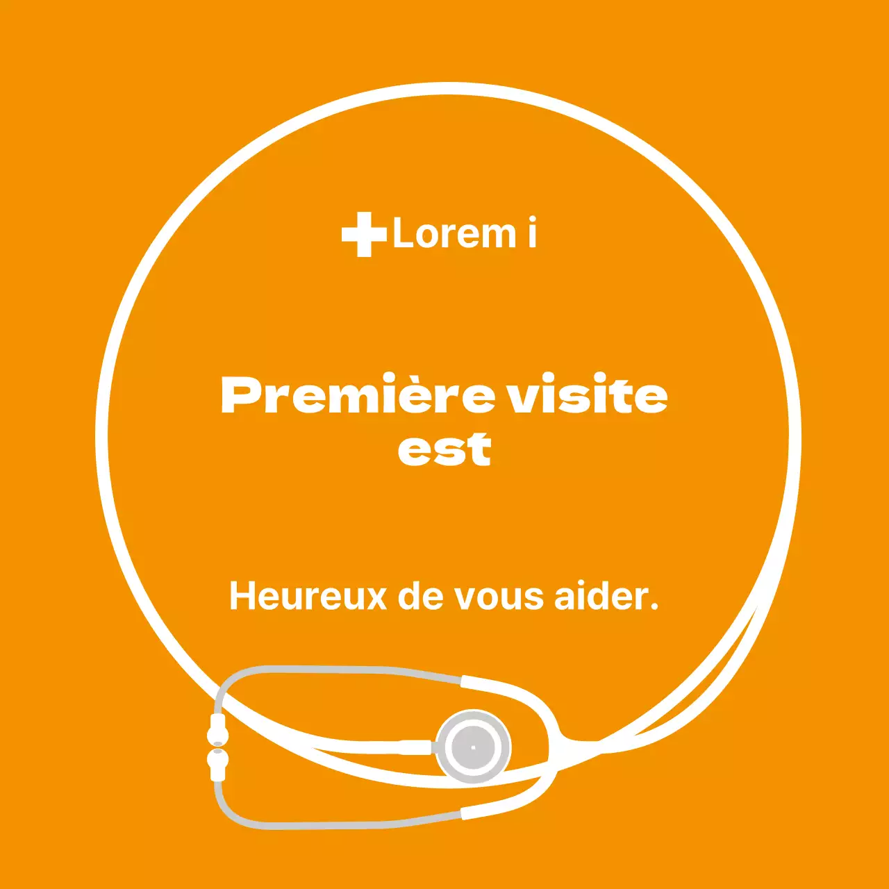 Illustration simple de l'orange, étiquette de l'hôpital général
