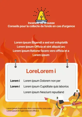 Guide de la collecte de fonds pour la catastrophe du feu de brousse rouge et jaune
