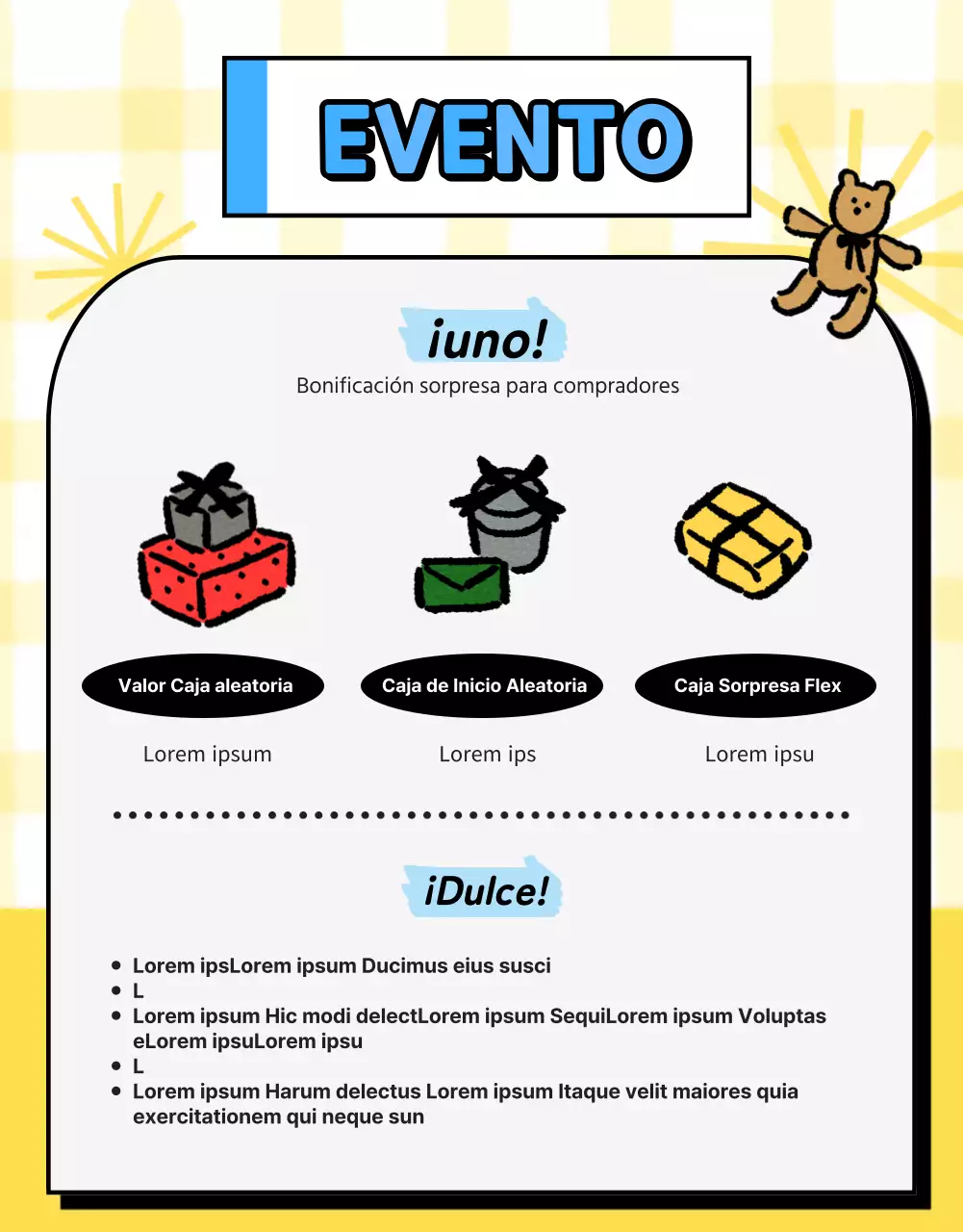 Bonita caja amarilla de papelería Daku