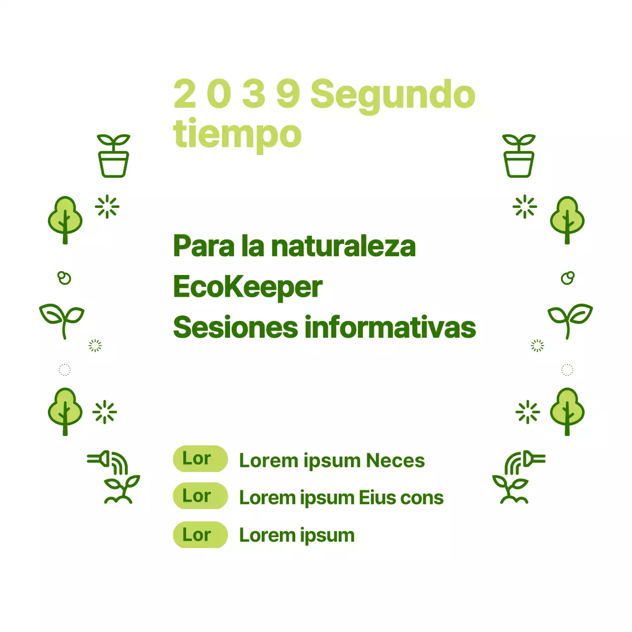 Icono de la naturaleza de estilo sencillo combinado en verde y chartreuse Acerca de la información sobre la ecogestión